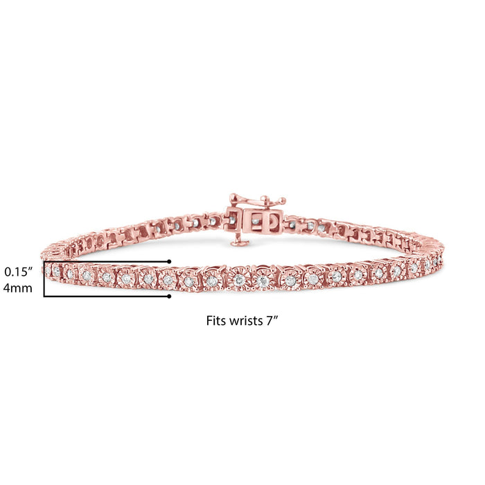 Pulsera tenis de bisel Miracle-Set con diamantes de 1 ct. p.t. en plata de ley, foto 33