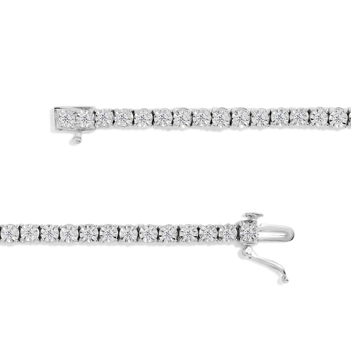 Pulsera tenis de bisel Miracle-Set con diamantes de 1 ct. p.t. en plata de ley, foto 12