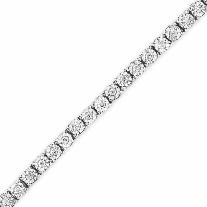 Pulsera tenis de bisel Miracle-Set con diamantes de 1 ct. p.t. en plata de ley, foto 18
