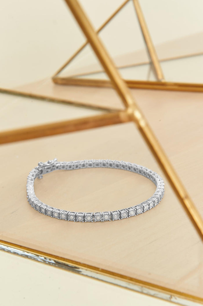 Pulsera tenis de bisel Miracle-Set con diamantes de 1 ct. p.t. en plata de ley, foto 22