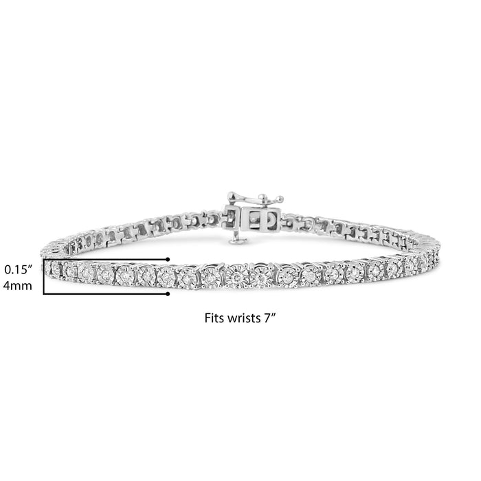 Pulsera tenis de bisel Miracle-Set con diamantes de 1 ct. p.t. en plata de ley, foto 35
