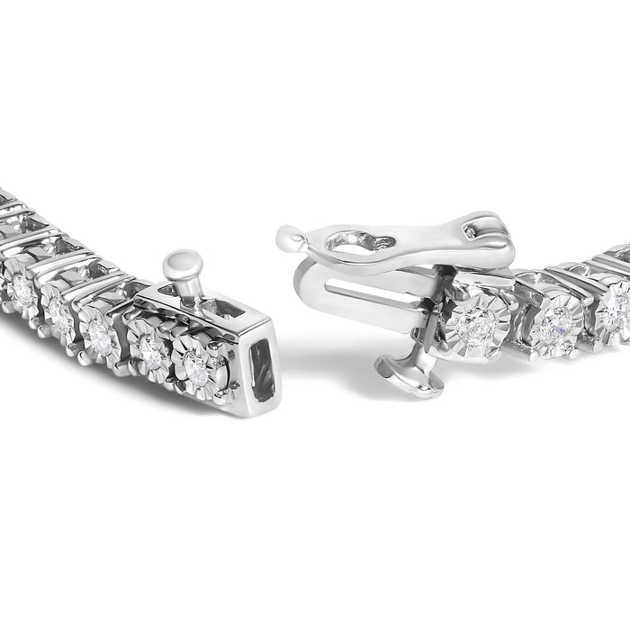 Lab-Grown Diamond Illusion-Set Miracle Plate Tennis Bracelet in Sterling Silver, photo 2