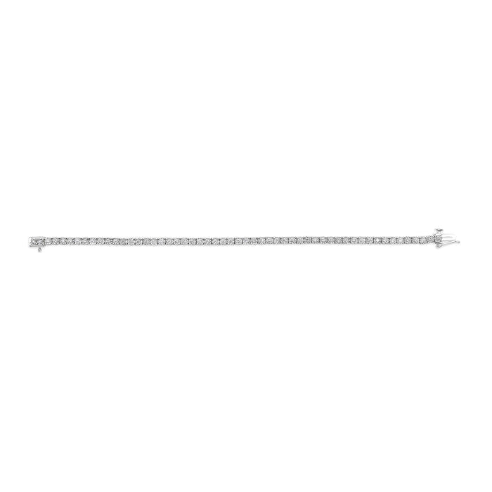 3 Ct. T.W. Lab-Grown Diamond Illusion-Set Miracle Plate Tennis Bracelet in 14K White Gold, photo 4