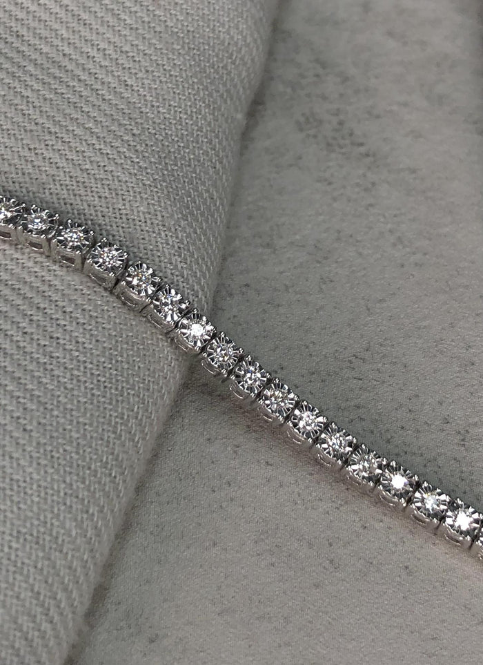 Lab-Grown Diamond Illusion-Set Miracle Plate Tennis Bracelet in Sterling Silver, photo 9