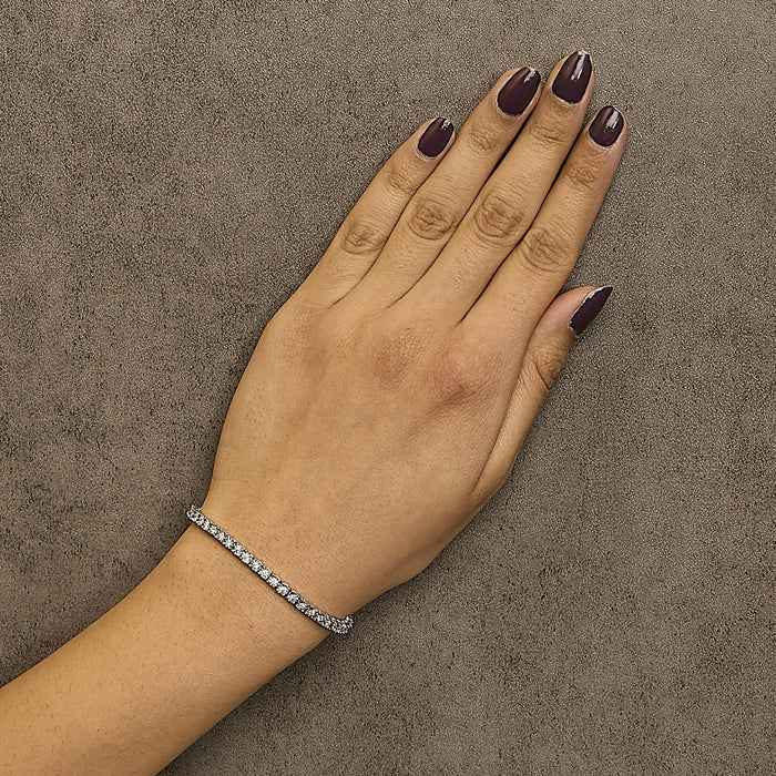 Lab-Grown Diamond Illusion-Set Miracle Plate Tennis Bracelet in Sterling Silver, photo 4
