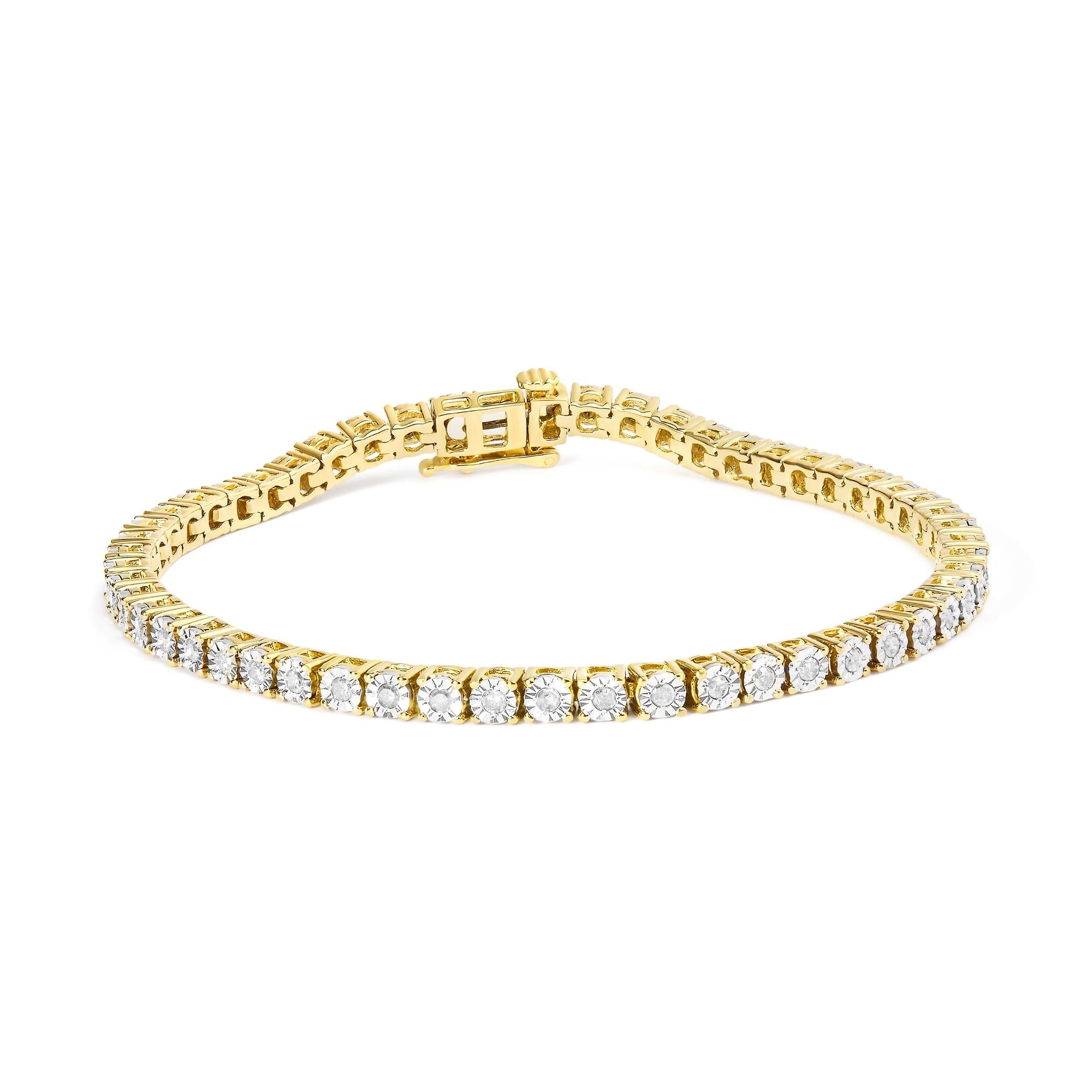 Pulsera tenis de bisel Miracle-Set con diamantes de 1 ct. p.t. en plata de ley, foto 2