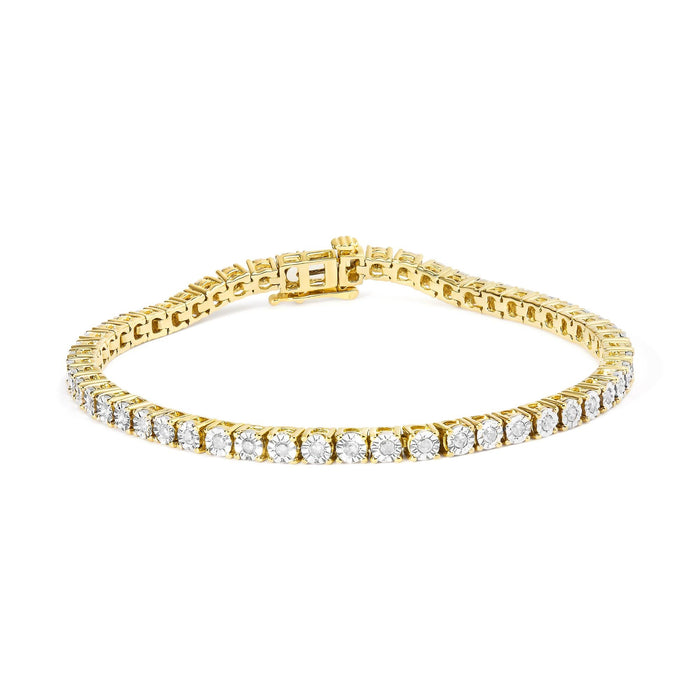Pulsera tenis de bisel Miracle-Set con diamantes de 1 ct. p.t. en plata de ley, foto 2