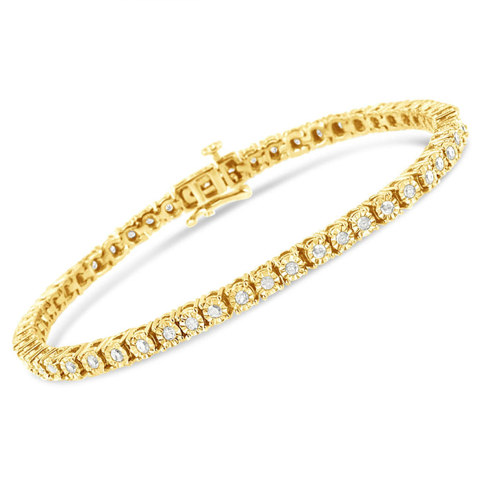 Pulsera tenis de bisel Miracle-Set con diamantes de 1 ct. p.t. en plata de ley, foto 5