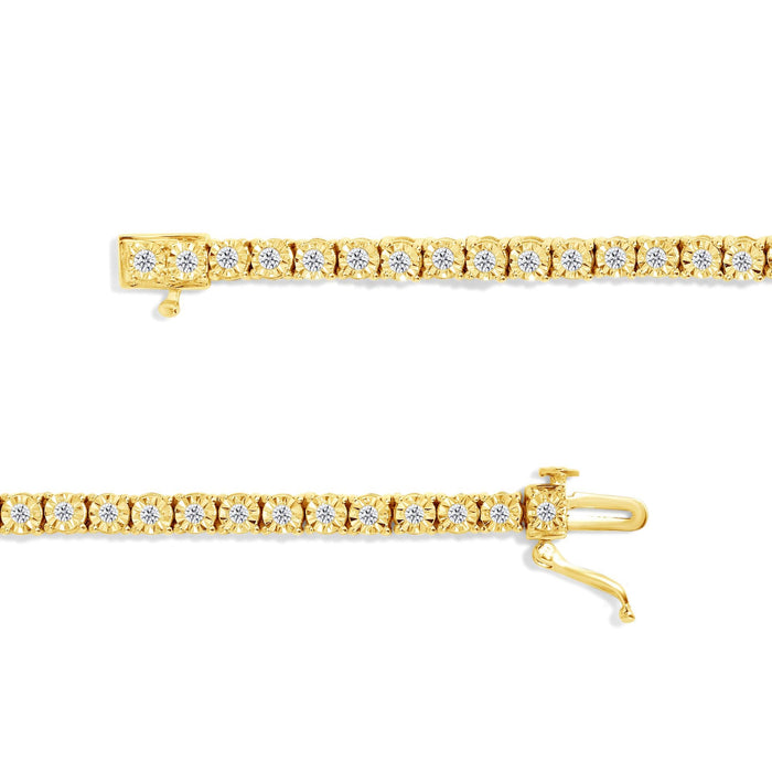 Pulsera tenis de bisel Miracle-Set con diamantes de 1 ct. p.t. en plata de ley, foto 11