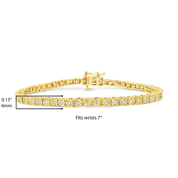 Pulsera tenis de bisel Miracle-Set con diamantes de 1 ct. p.t. en plata de ley, foto 34