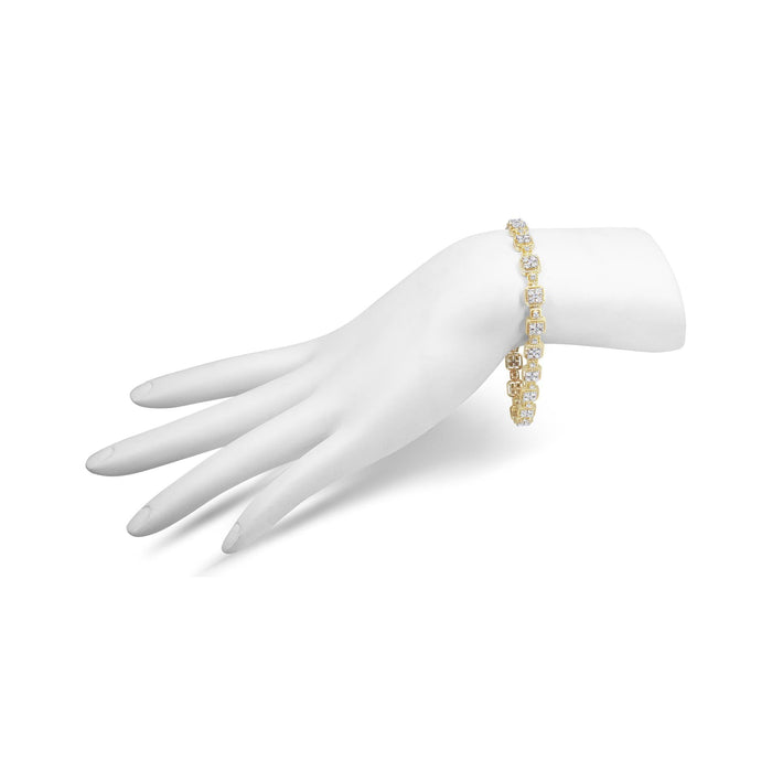 2 Ct. T.W. Diamond Square Link Bracelet in 10K Yellow Gold, photo 5