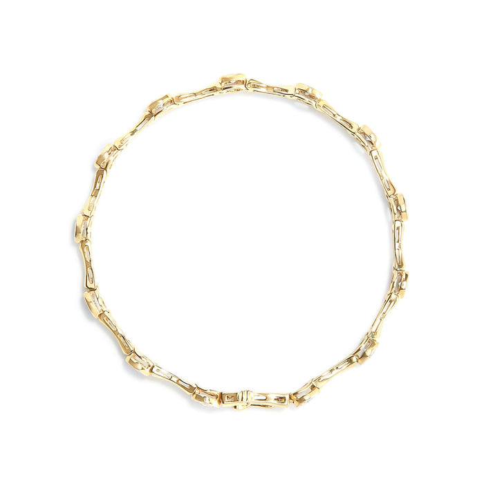 Pulsera de eslabones de estaciones Miracle-Set con diamantes de 1 ct. p.t. en plata de ley bañada en oro amarillo de 10K, foto 4