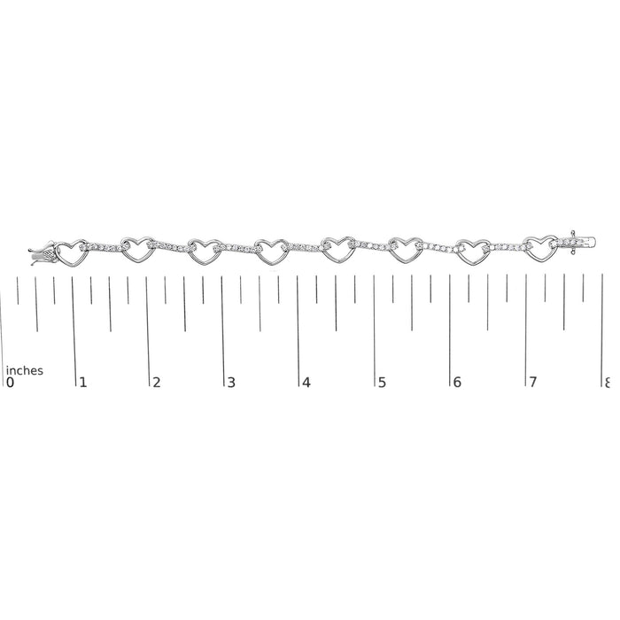 2 Ct. T.W. Diamond Heart Link Bracelet in 10K White Gold, photo 5