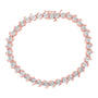 Pulsera tenis de eslabones en S con Miracle Plate redondo y diamantes de 1/10 ct. p.t. en plata de ley, foto 6