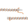 Pulsera tenis de eslabones en S con Miracle Plate redondo y diamantes de 1/10 ct. p.t. en plata de ley, foto 12