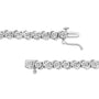 Pulsera tenis de eslabones en S con Miracle Plate redondo y diamantes de 1/10 ct. p.t. en plata de ley, foto 11