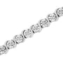 Pulsera tenis de eslabones en S con Miracle Plate redondo y diamantes de 1/10 ct. p.t. en plata de ley, foto 14