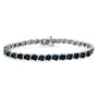1/10 Ct. T.W. Miracle-Set Treated Blue Color Diamond Miracle Plate S Link Tennis Bracelet in Sterling Silver, photo 1