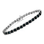1/10 Ct. T.W. Miracle-Set Treated Blue Color Diamond Miracle Plate S Link Tennis Bracelet in Sterling Silver, photo 2