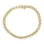Pulsera tenis de eslabones en S con Miracle Plate redondo y diamantes de 1/10 ct. p.t. en plata de ley, foto 4