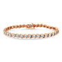 1/4 Ct. T.W. Diamond Round Miracle Plate and S Link Tennis Bracelet in Sterling Silver, photo 3