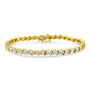 1/4 Ct. T.W. Diamond Round Miracle Plate and S Link Tennis Bracelet in Sterling Silver, photo 1