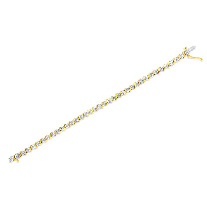 1/4 Ct. T.W. Diamond Round Miracle Plate and S Link Tennis Bracelet in Sterling Silver, photo 16
