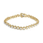 Pulsera tenis de eslabones de rueda de círculo calado con cuentas y diamantes de 1/10 ct. p.t. en plata de ley, foto 3