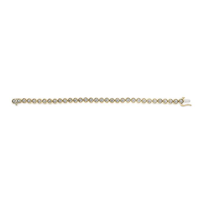 Pulsera tenis de eslabones de rueda de círculo calado con cuentas y diamantes de 1/10 ct. p.t. en plata de ley, foto 12