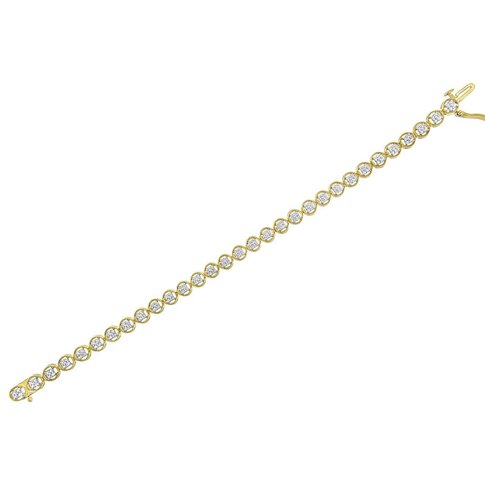 Pulsera tenis de eslabones de rueda de círculo calado con diamantes de 1/10 ct. p.t. en plata de ley, foto 14