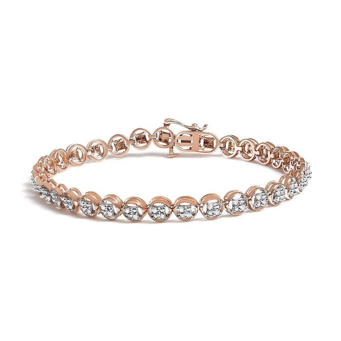 1/4 Ct. T.W. Diamond Open Circle Wheel Link Tennis Bracelet in Sterling Silver, photo 3