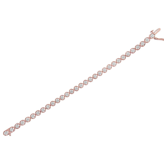 1/4 Ct. T.W. Diamond Open Circle Wheel Link Tennis Bracelet in Sterling Silver, photo 15
