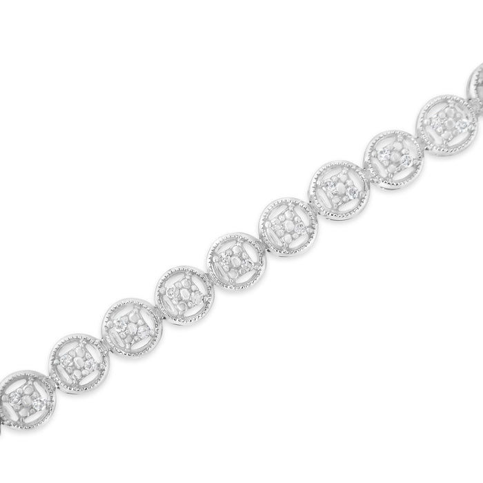 1/4 Ct. T.W. Diamond Open Circle Wheel Link Tennis Bracelet in Sterling Silver, photo 13
