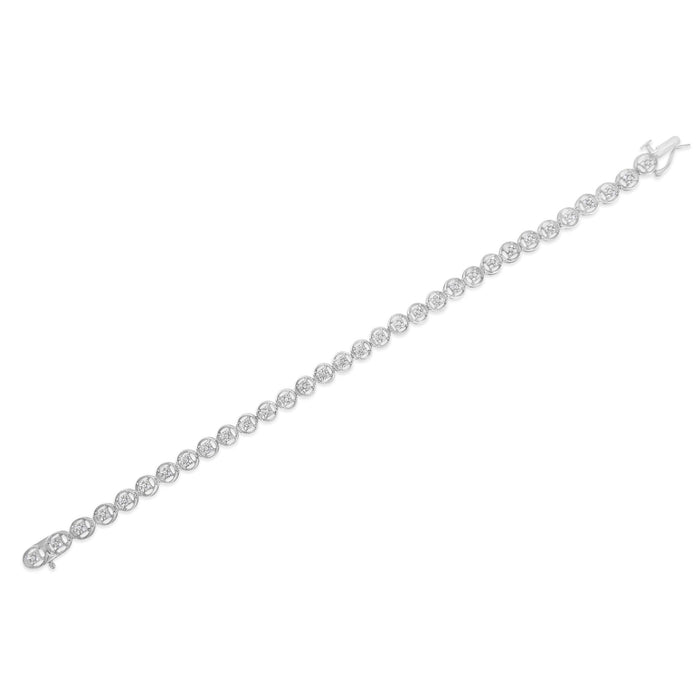 1/4 Ct. T.W. Diamond Open Circle Wheel Link Tennis Bracelet in Sterling Silver, photo 16