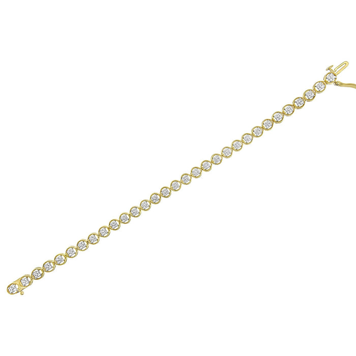 1/4 Ct. T.W. Diamond Open Circle Wheel Link Tennis Bracelet in Sterling Silver, photo 14