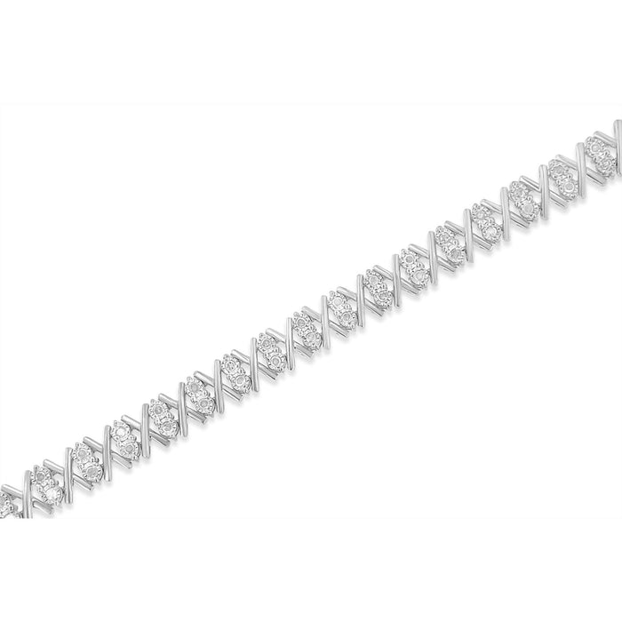 1 Ct. T.W. Diamond Miracle-Set X-Link Tennis Bracelet in Sterling Silver, photo 6