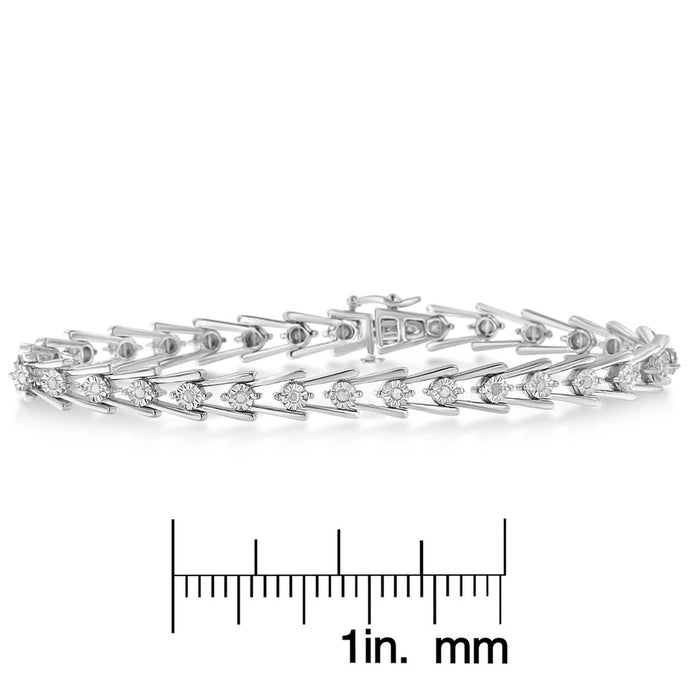 0.5 Ct. T.W. Diamond Wave-Style Link Bracelet in Sterling Silver, photo 5