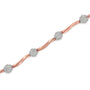 Pulsera de eslabones florales con diamantes de 1 ct. p.t. en oro rosa de 10K sobre plata, foto 4
