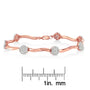 Pulsera de eslabones florales con diamantes de 1 ct. p.t. en oro rosa de 10K sobre plata, foto 6