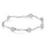 1 Ct. T.W. Miracle-Set Diamond 7 Stone Floral Cluster Link Bracelet in Sterling Silver, photo 2