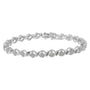 1 Ct. T.W. Diamond Cluster Link Bracelet in Sterling Silver, photo 1