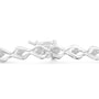 Pulsera tenis de eslabones en forma de almendra con diamantes talla rosa de 1/2 ct. p.t. en plata de ley, color I-J, claridad I3, 7 pulg., foto 5