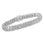 Pulsera tenis de eslabones de onda inclinada en racimo de varias hileras con diamantes de 3 ct. p.t. en plata de ley, foto 4
