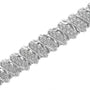 Pulsera tenis de eslabones de onda inclinada en racimo de varias hileras con diamantes de 3 ct. p.t. en plata de ley, foto 5