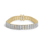 Pulsera tenis IGI de 4 hileras con diamantes marrón tenue de 10 ct. p.t. en plata de ley bañada en oro amarillo de 14K, foto 1