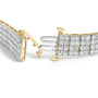 Pulsera tenis IGI de 4 hileras con diamantes marrón tenue de 10 ct. p.t. en plata de ley bañada en oro amarillo de 14K, foto 2