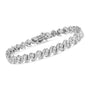 Pulsera de eslabones en S con diamantes talla redonda de 2 ct. p.t. en plata de ley, foto 2