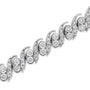Pulsera de eslabones en S con diamantes talla redonda de 2 ct. p.t. en plata de ley, foto 5
