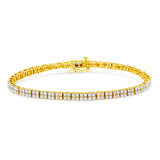 Pulsera de eslabones con diamantes de 3 ct. p.t. en plata de ley bañada en oro amarillo de 14K