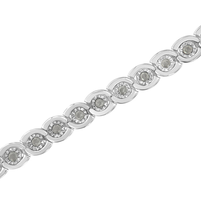 Pulsera de eslabones en espiral de bisel Miracle-Set con diamantes de 1 ct. p.t. en plata de ley, foto 5
